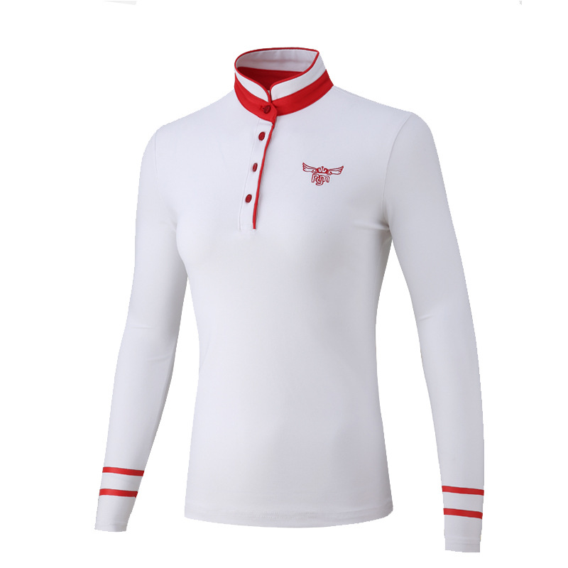 Bộ quần áo golf nữ PGM dài tay mặc trong mùa thu đông — Áo màu xanh hải quân màu trắng YF160, Áo đỏ trắng YF160, YF144 phiên bản dày màu trắng, Áo đỏ trắng YF160 [loại mỏng]