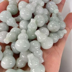 Laokeng ビルマ A グレード翡翠ひょうたん部品氷もち種子小さなひょうたんペンダント DIY ジュエリーアクセサリーイヤリングアクセサリー