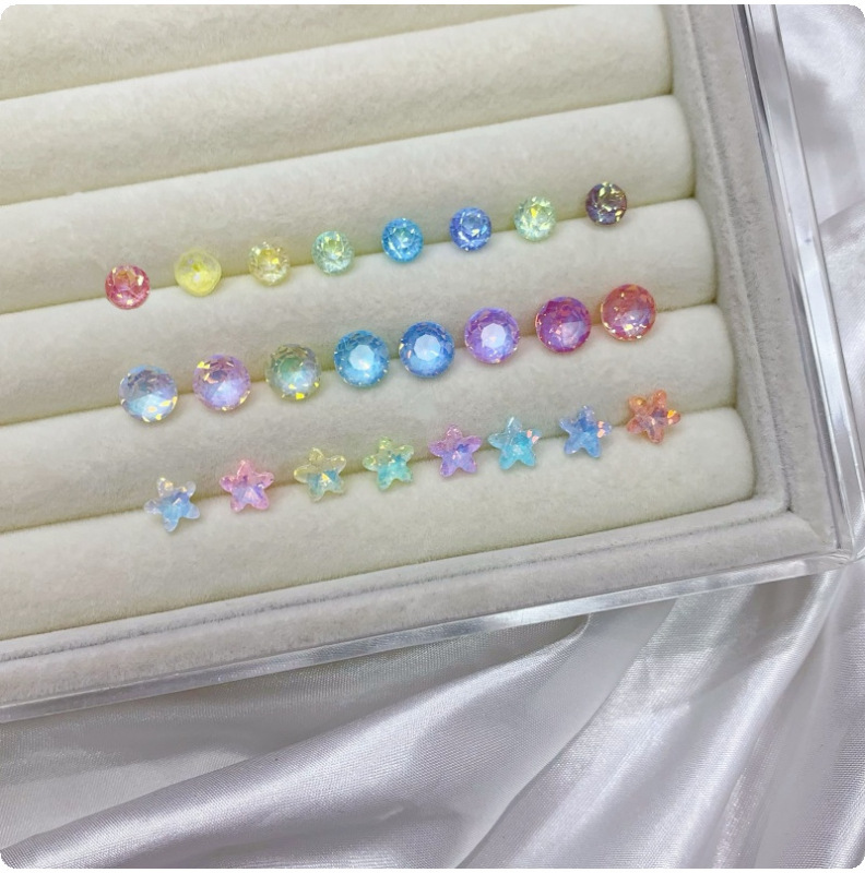 Xiaohongshu Starfish Gemstone Mocha Diamond Nail Art Decorations Colorful Round Stacked Diamond Nail Tips Bottom Diamond Decorations Xiaohongshu Starfish Gemstone Mocha Diamond Nail Art Decorations Colorful Round Stacked Diamond Nail Tips Bottom Diamond Decorations