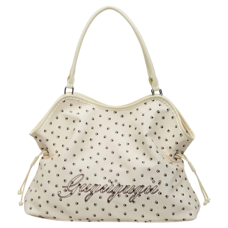 Bolso de mano coreano retro simple, bolsa de tela de transporte de gran capacidad para mujeres, bolsa de hombro de brazo casual versátil