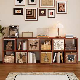 中古风收纳箱格子柜储物筐整理盒卡莱克杂物筐大容量收纳盒可