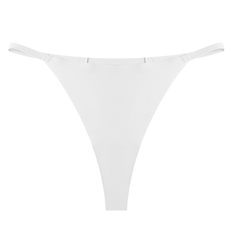 Ropa interior deportiva de suministro transfronterizo de una pieza T pantalones de seda de hielo transpirable de secado rápido de cintura baja sin costuras sexy Correa delgada Tanga