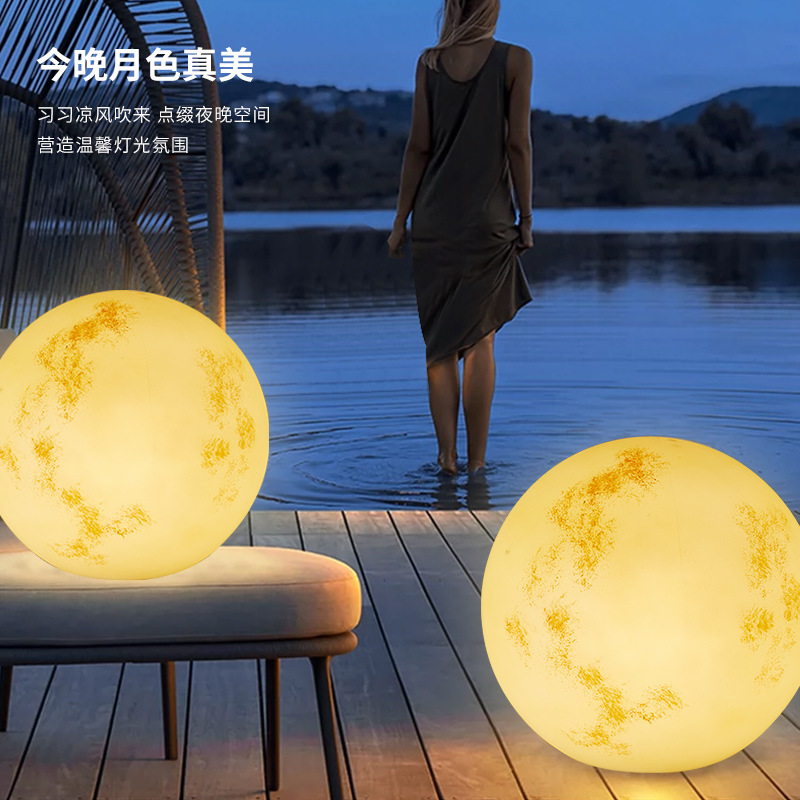Lunar lamp outdoor waterproof courtyard light solar light lawn light camping light moon light inn atmosphere spherical light
