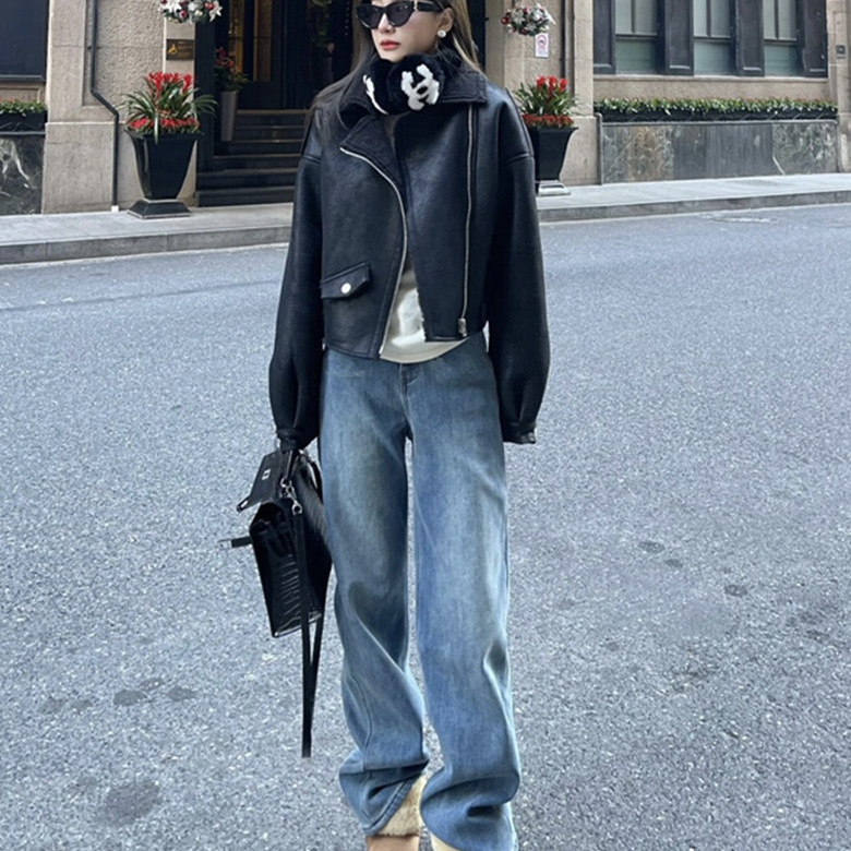 175 Tall Ladded Narrow Straight Wide Leg Pants Women's 180 Super Long Spring and Summer High Waist Loose Slimming Jeans