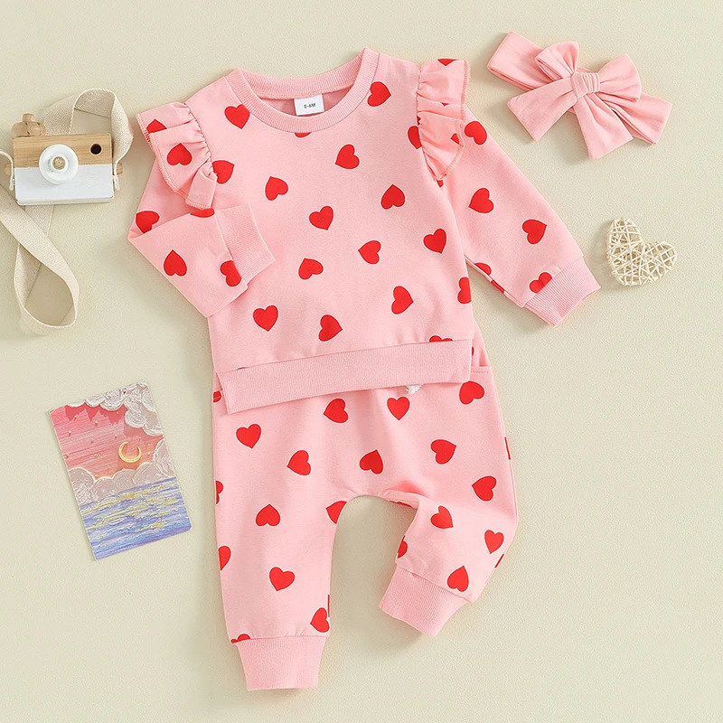 Heart Print Hoodie Set Image 4