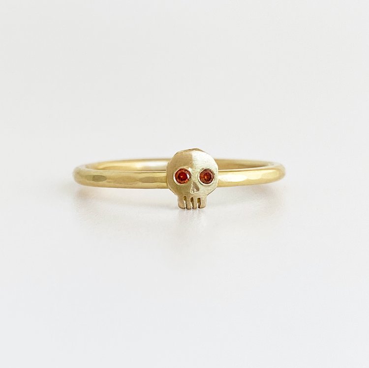 Retro Skull Copper Plating Inlay Zircon Rings 1 Piece