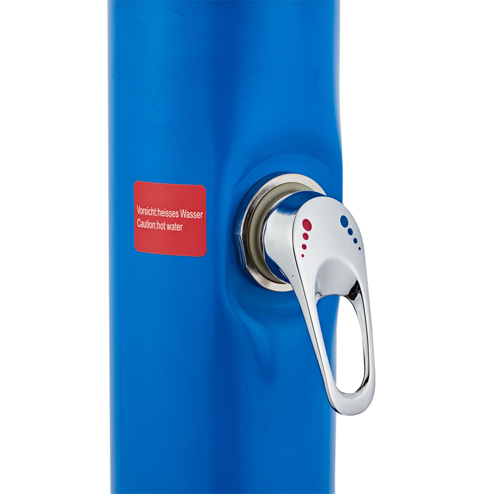 20L cilindro curvo nuevo color plateado PVC columna de ducha solar ducha de jardín al aire libre interruptor de agua caliente y fría