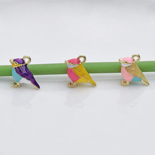 新款可爱立体彩绘小鸟麻雀挂件 diy手工自制耳饰项链吊坠材料批发