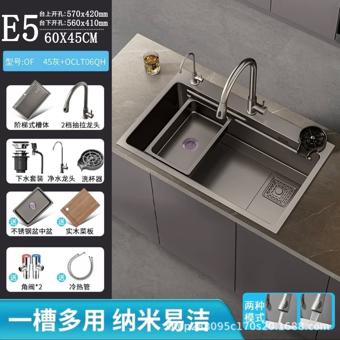 Acero inoxidable al por mayor fregadero de cocina gran tanque único engrosado a mano nano antiincrustante lavabo de cocina doméstica lavabo de platos