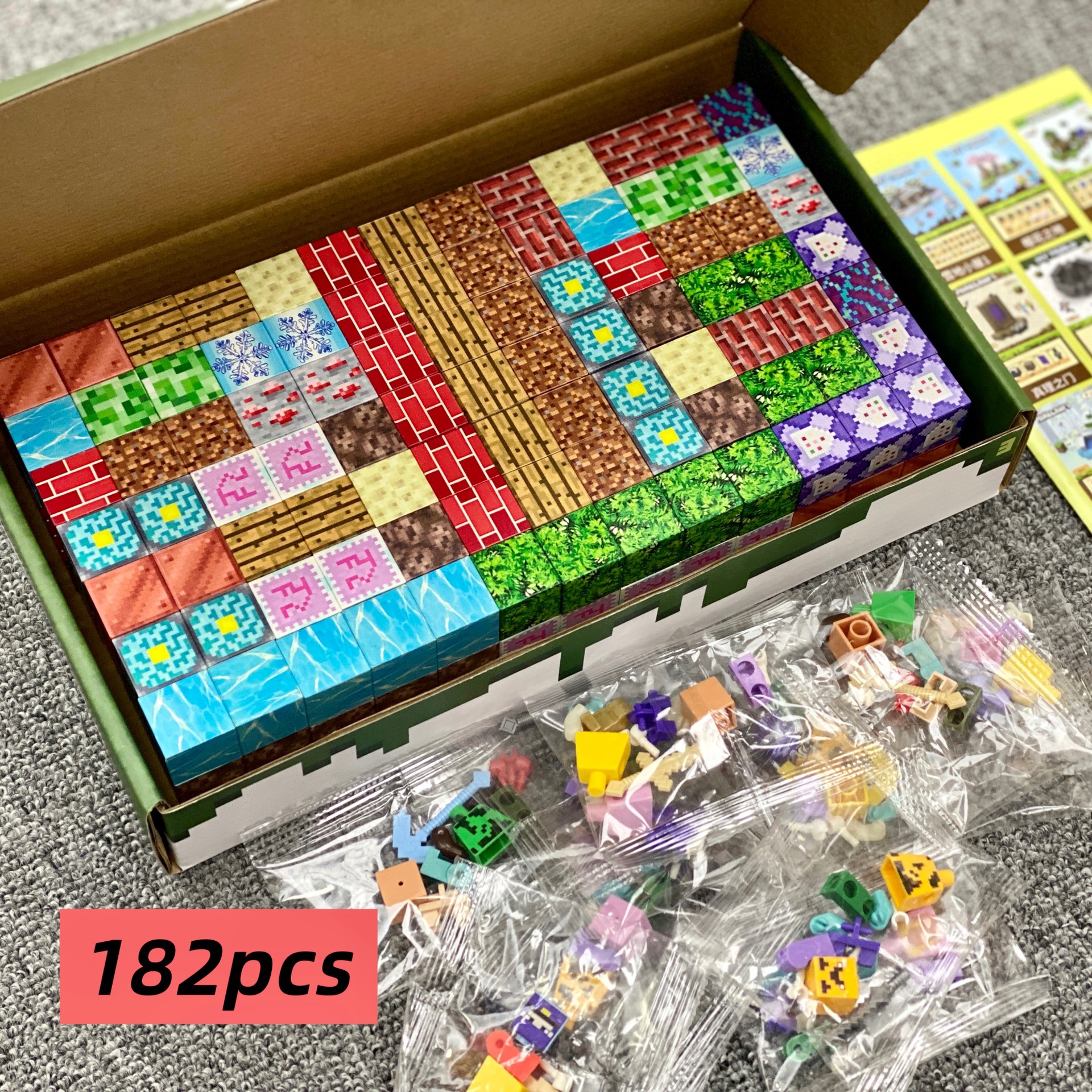 Transfronterizos Amazon My Blocks World Magnetic Block Set Puzzles Magnetic Cuadrados Juguetes Bosque Original