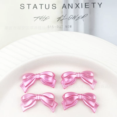 Zərgərlik ara hissələri – Abs Imitation Pearl Streamer Bow - 8rose-red-bow-large-size-1836mm-hole-approximately-17mm-about-340-pieces-per-pound