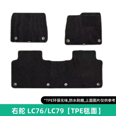 Universal Foot Pad Wheel Toyota Lc76/Lc79/71 Land Cruiser - black-right-hand-drive-lc76lc79-set-of-carpet-2023-model-and-old-model-before-2023-full-tpe-special-car-dedicated