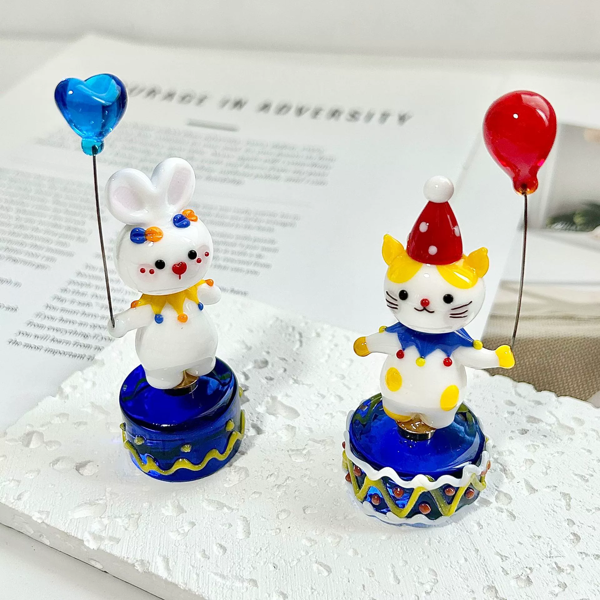Поворотный милый стеклянный стол кролик, DIY, котенок, кошка, подарок на день рождения