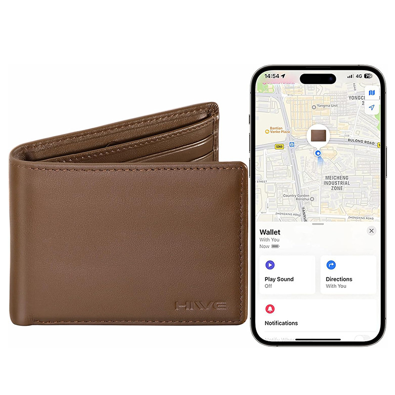 Amazon con cartera de posicionamiento de chip para hombres multifuncional cartera de cuero multi-tarjeta cepillo antirrobo cartera de negocios