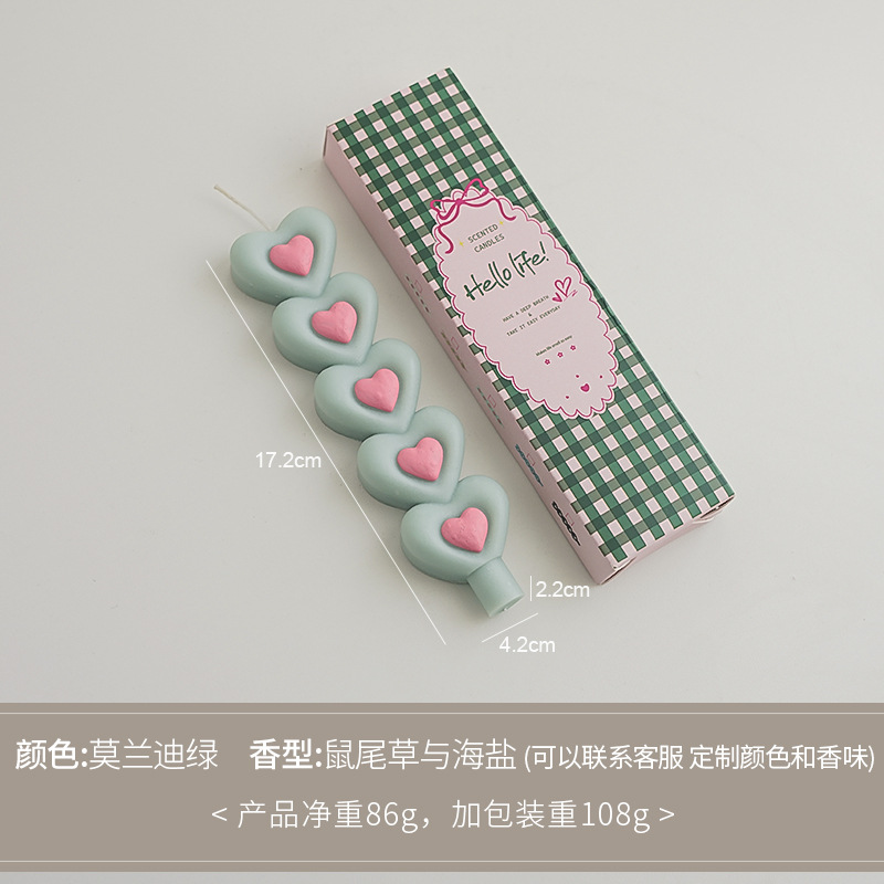 Vela de amor de poste largo Regalos de nicho de cumpleaños hechos a mano Regalos creativos transfronterizos Adornos de fragancias Vela de aromaterapia personalizada