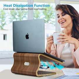 跨境木质电脑支架办公桌面电脑增高置物架护颈办公笔记本电脑支架