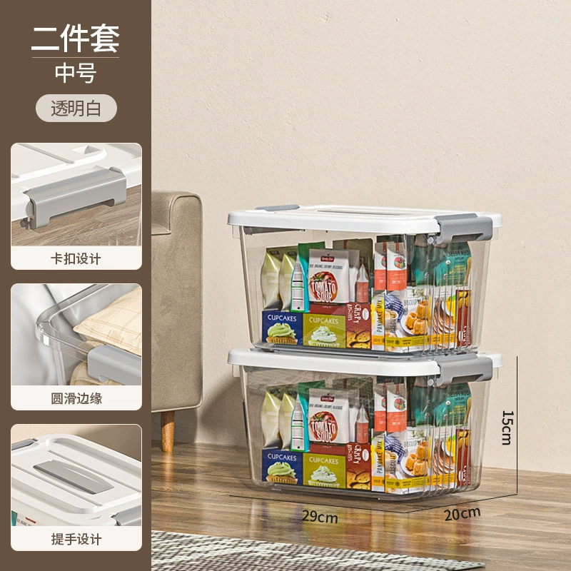 Storage Box, Extra Large Transparent Plastic, Thick Reinforced Walls, Stackable with Wheels