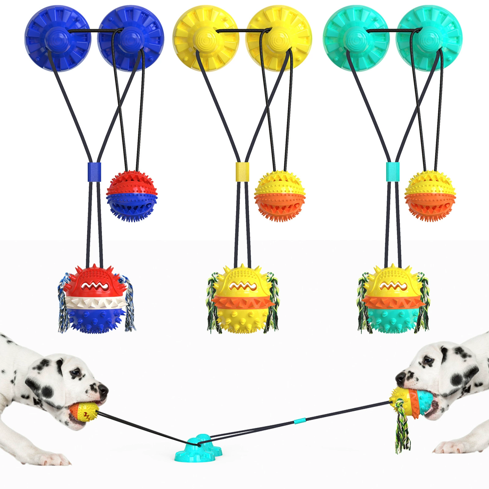 新品用品 для животныхAmazon热销, мощная двойная присоска, игрушка для зубов, прочная для собаки, выпускать энергию