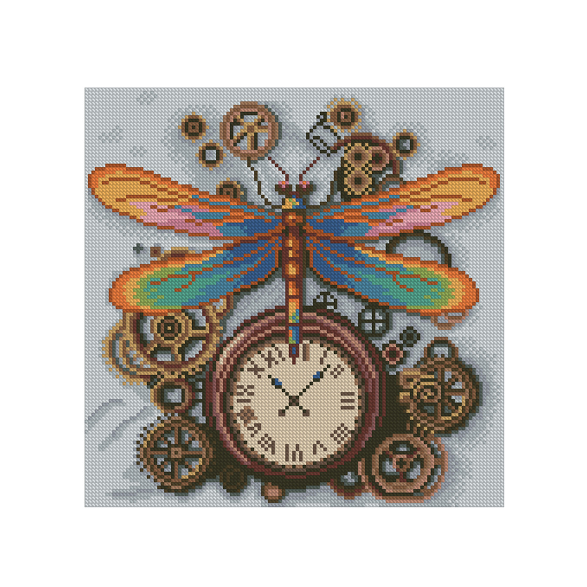 Mona Lisa real reloj de punto de cruz y libélula nueva sala de estar simple decoración retro bordado de hilo hecho a mano image 5