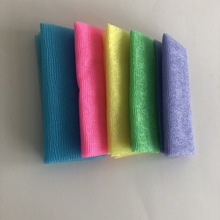 亚马逊尼龙单色搓澡巾洗澡巾拉背巾沐浴起泡巾去角质搓死皮按摩巾