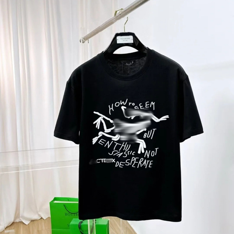 高級バードファミリー夏用格子柄プリント純綿半袖カップルラウンドネックトレンドブランドカジュアルTシャツファッショントップス|undefined