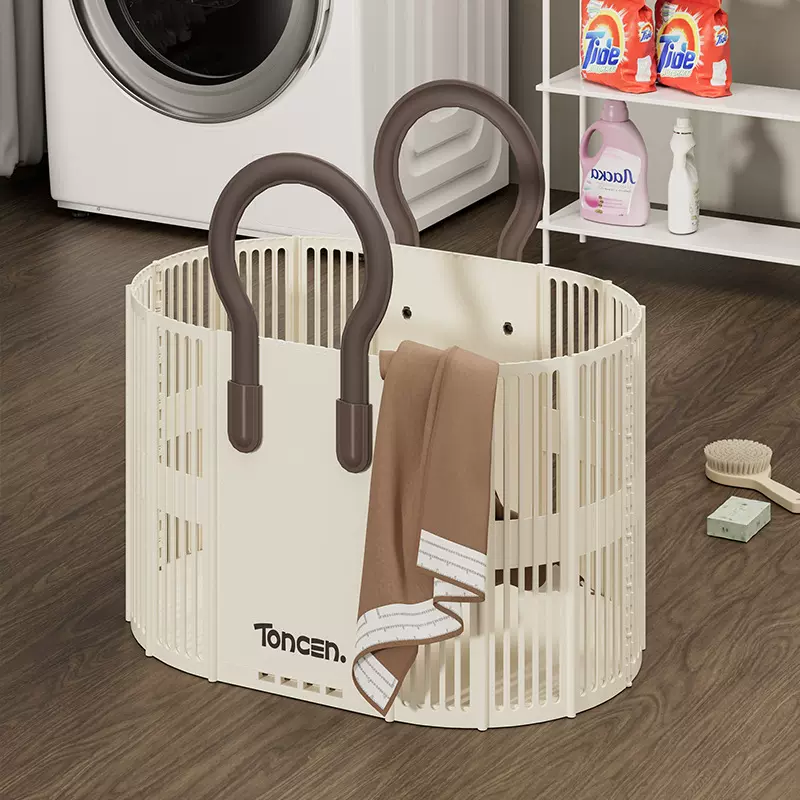 多功能镂空收纳筐脏衣篮超大容量家用手提式卫生间折叠收纳篮杂物