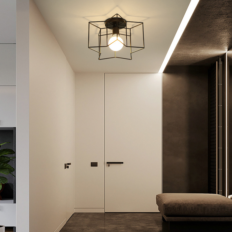 Nórdico lámpara de balcón lámpara de techo lámpara de pasillo moderno minimalista guardarropa pasillo de entrada lámpara de hierro arte