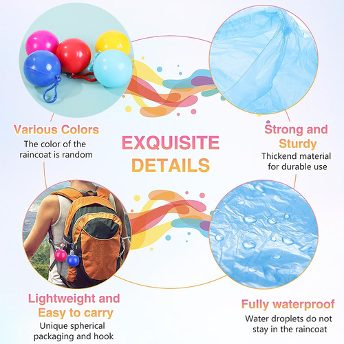Disposable raincoat, spherical thickened raincoat for students and adults, portable waterproof fishing raincoat for children