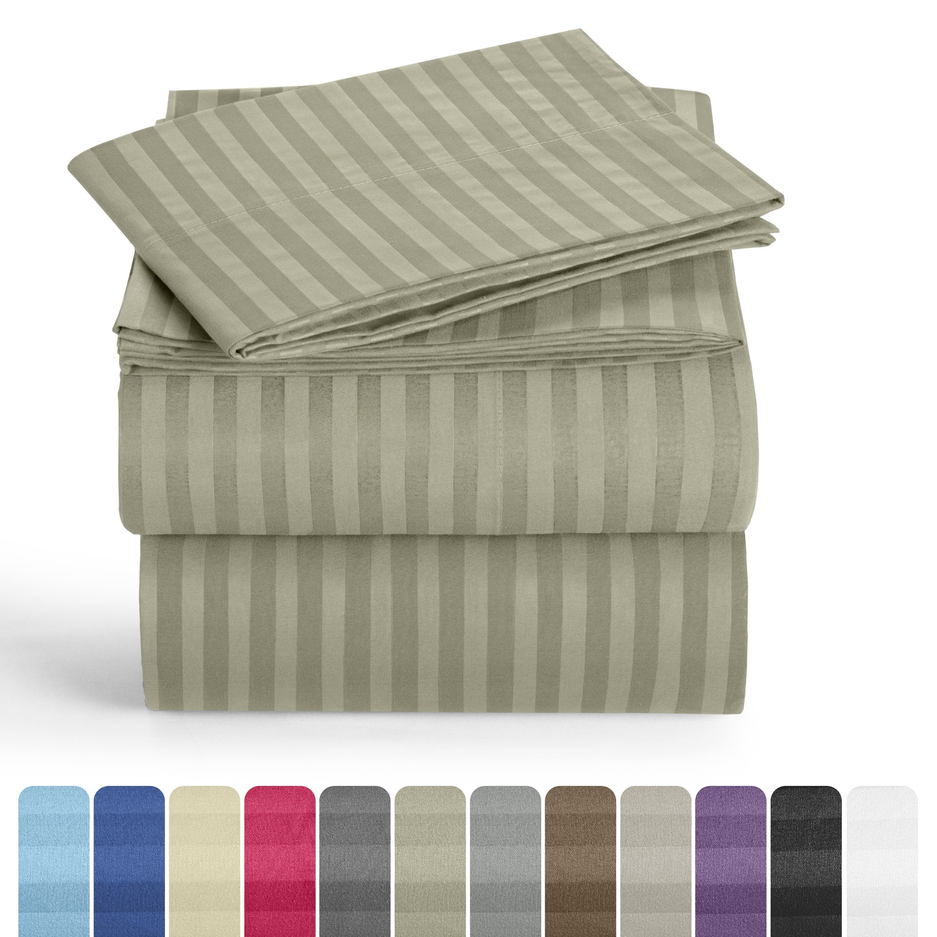 Juego de Sábanas a Rayas de 4 Piezas Lux Decor - Lujo de Hotel