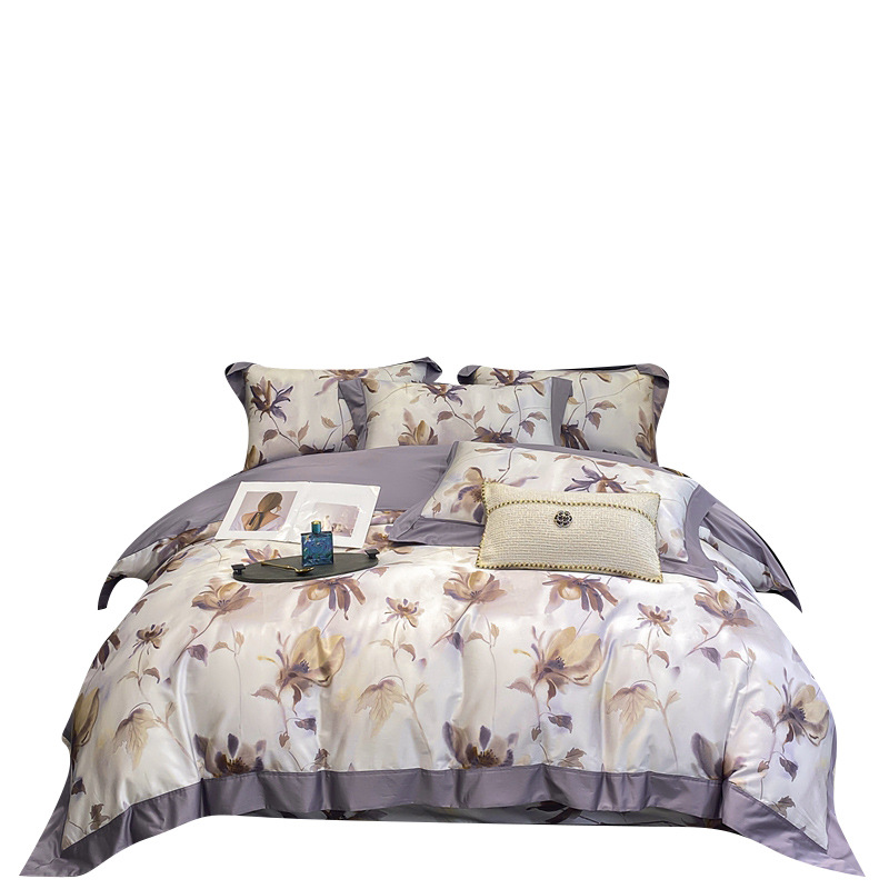 100 xinjiang algodón de lana larga impresión digital de cuatro piezas de sábanas de cama de algodón tipo a cuatro piezas de sábanas