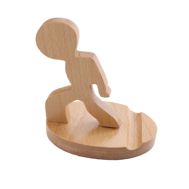 Titular de teléfono móvil de madera fuerte niños creativos titular de teléfono móvil titular de registro de teléfono móvil al por mayor Logotipo de soporte de madera maciza image 6