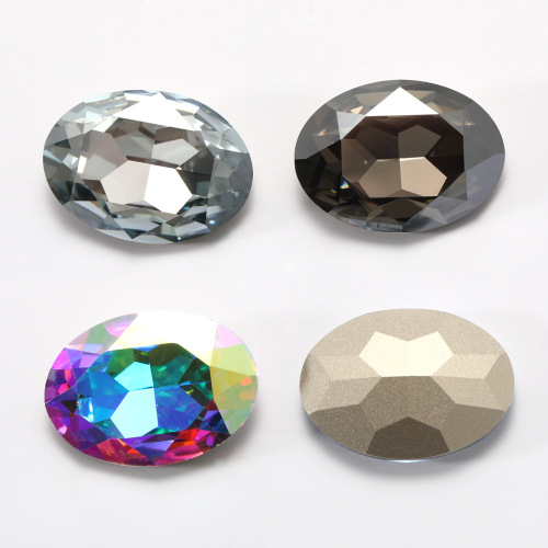 High-end Elliptical Glass Drill K9 Quality Full Glass Drill DIY Jewelry Accessories Embroidery Drill for Clothing Shoes Bags and Accessories