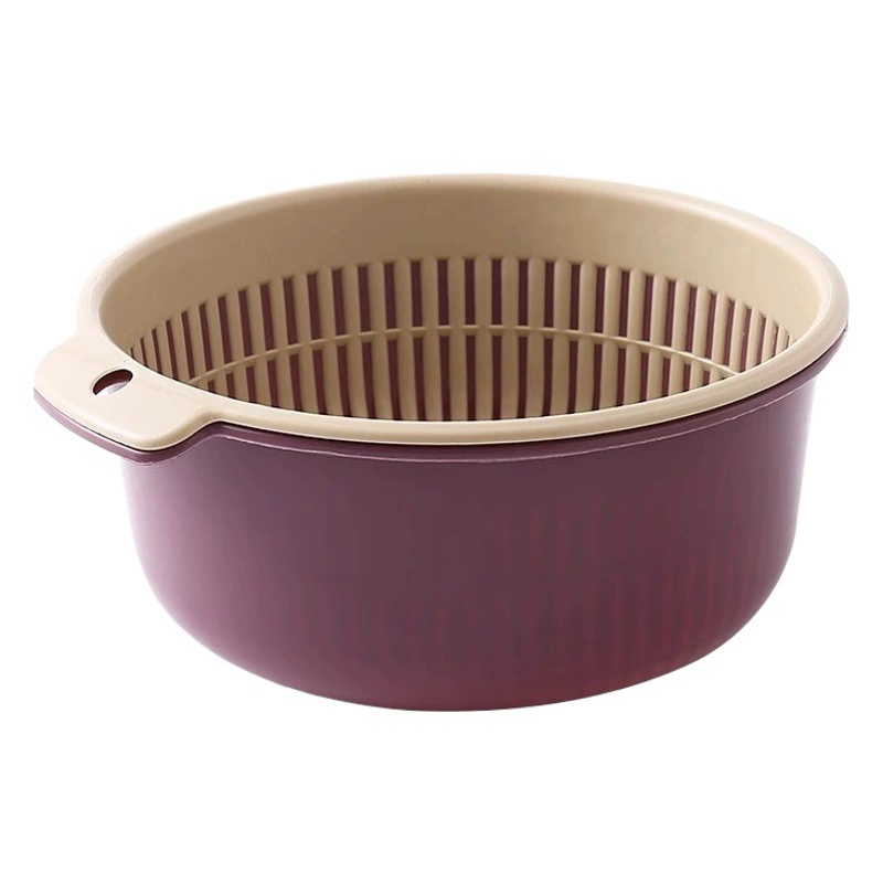 Двухслойный таз для мытья овощей пластиковая сливная корзина сливной таз рисовая стиральная машина Овощной синий тазик Taobao для овощей Бытовая Кухня мытье тарелка с фруктами