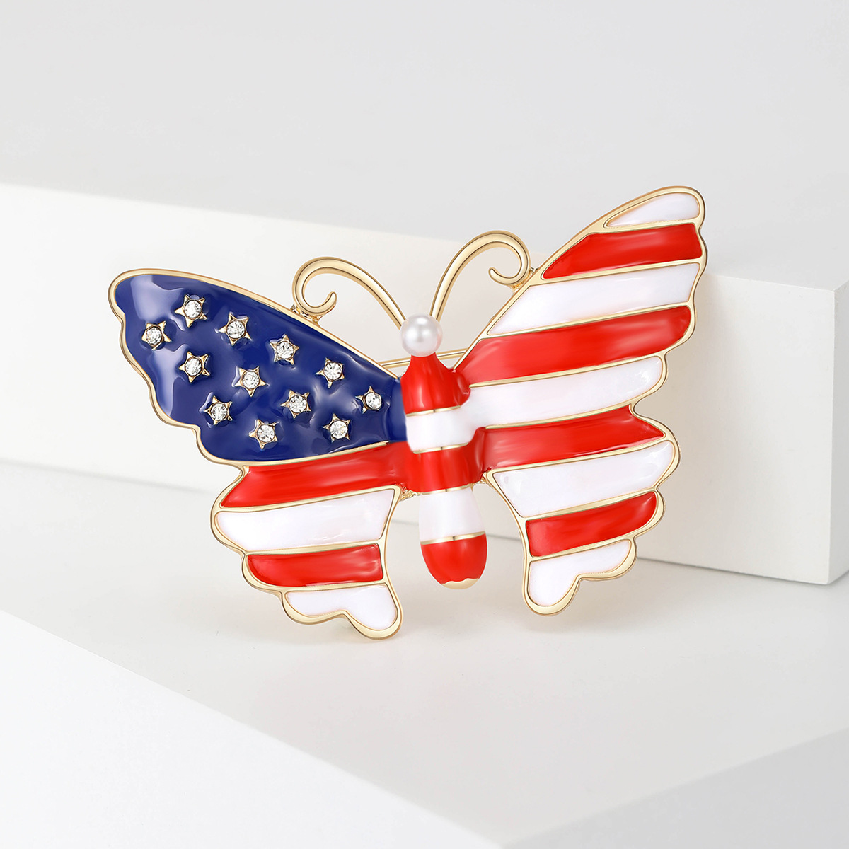 Simple Style IG Style Pin American Flag Butterfly Alloy Women's Brooches display picture 3