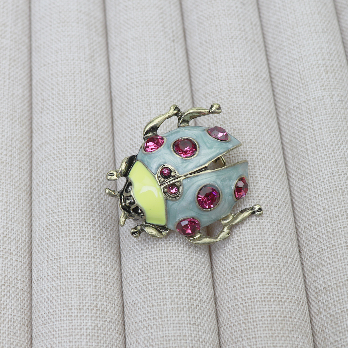 Cross-Border Trendy Retro Enamel Beetle Brooch Corsage