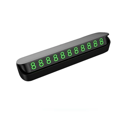 Temporary Parking Sign with Logo Printing, Luminous Numbers, Car Number Plate, Car Accessory, Parking Phone Number Plate (Nömrəli dayanma kartı) - black