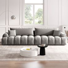 奶油风泡芙布艺意式轻奢沙发客厅小户型现代直排网红棉花糖大沙发