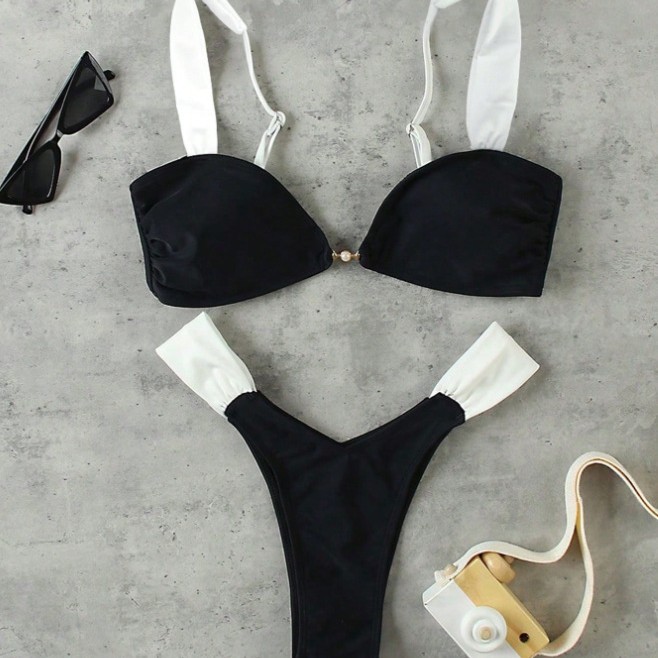 Elegant Women's Bikini Set Fashionable Party Swimsuit Sexy Style Beachwear For Spring Summer Regular Fit Polyester Nylon_ecoleips.com