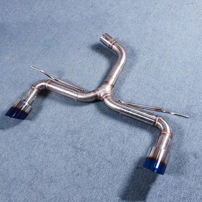 Golf 6 7.5 7 8: Exhaust pipe - swallowtail-double-out-plated-blue