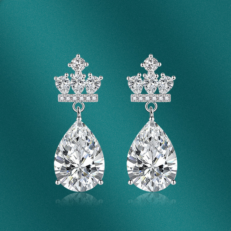 Mode Goutte D'eau Coloré Zircon Gland Longue Fleur De Cuivre Boucles D'oreilles display picture 5