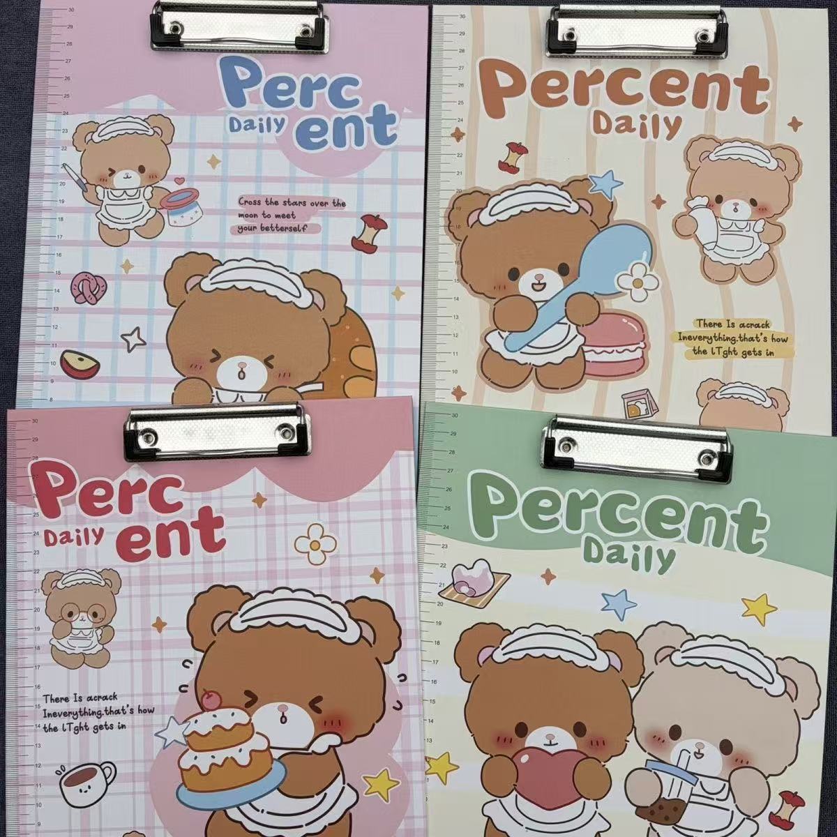 Beta Simple Bear A4 Clipboard Writing Pad Test Paper Folder Document Folder Thickened Clipboard