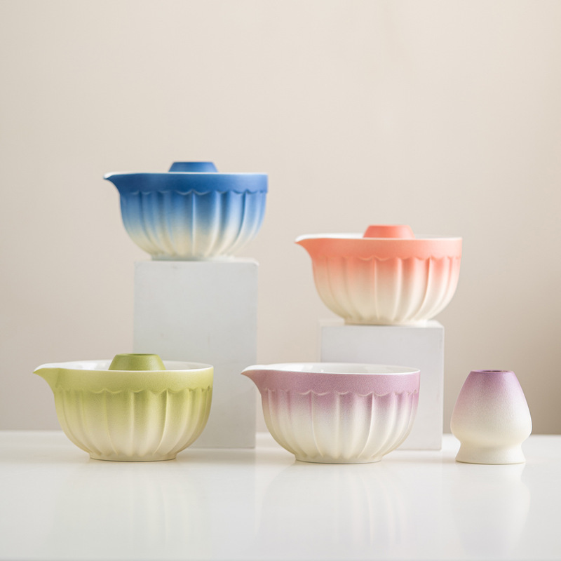 窑变花瓣雾莲渐变抹茶碗跨境专供抹茶工具套装工厂直销百本茶筅立|undefined