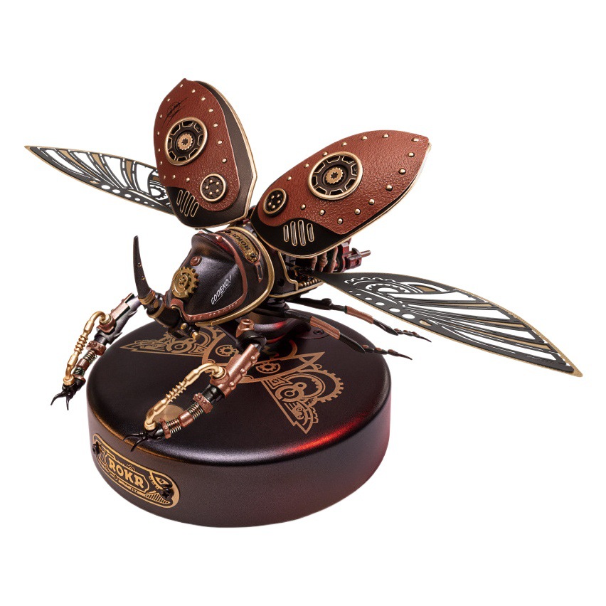 Ruo To Ruo Ke Modelo de moldeo por inyección de metal ensamblado de madera Rompecabezas tridimensional hecho a mano Regalo de juguete de montaje difícil