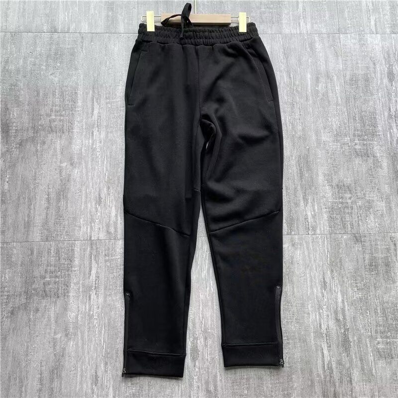 Daily Nine-Point Trousers Zipper Sweatpants Spring and Summer Thin Boys' Side Flap Pocket Pantss Zipper Knitted Cuffed Sweatpants