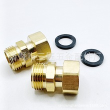 美标花园软管旋转适配器 实心黄铜软管连接器适配器, 3/4 GHT公母