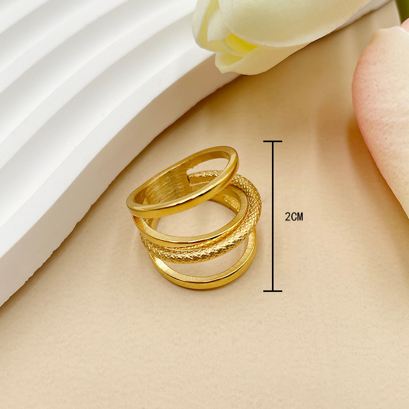 Retro Geometric Stainless Steel Irregular Rings 1 Piece
