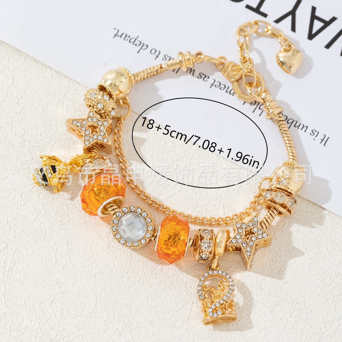 Panjia brazalete DIY-cross-border explosión pulsera castillo abeja pentagramas estrella del océano diamantes joyas de moda image 5
