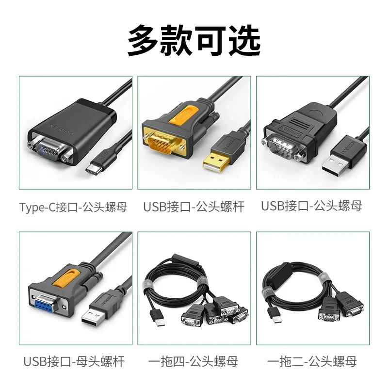 [UGREEN USB-to-RS232 кабель, 9-пин для ПК/принтера, PL2303, DB9 мужской–женский]