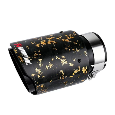 Exhaust pipe – outlet carbon fiber stainless steel - inner-diameter-60-89-black-tube-gold-foil