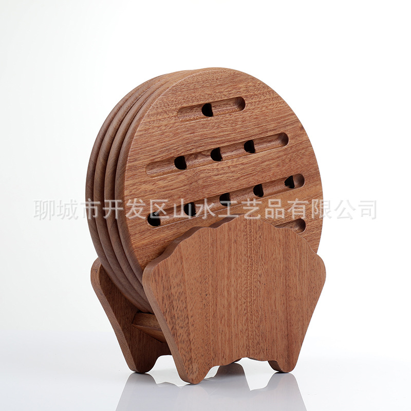 almohadilla aislante de madera, almohadilla aislante redonda de árbol de檀o, almohadilla antideslizante, almohadilla de mortero para animales, almohadilla de madera resistente al quemado